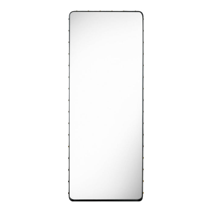 Full-length rectangular mirror with a sleek black frame, featuring a minimalist and modern design.