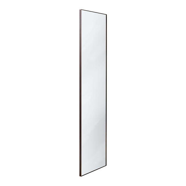 Full-length mirror with sleek silver frame and a minimalist, modern design against a white background.