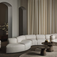 Angle Curved Semi-Circular Sofa w/ Center Pouf