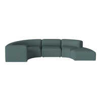 Angle Curved Semi-Circular Sofa w/ Open End