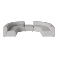 Angle Curved Semi-Circular Sofa w/ Center Pouf