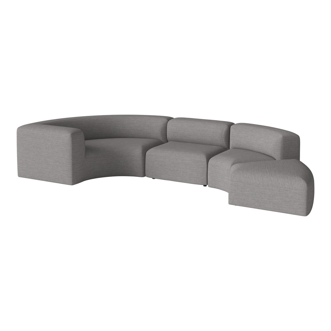 Angle Curved Semi-Circular Sofa w/ Open End