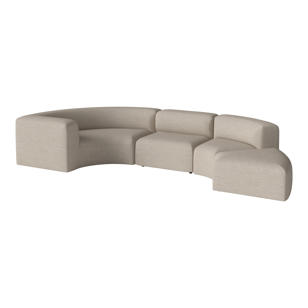 Angle Curved Semi-Circular Sofa w/ Open End