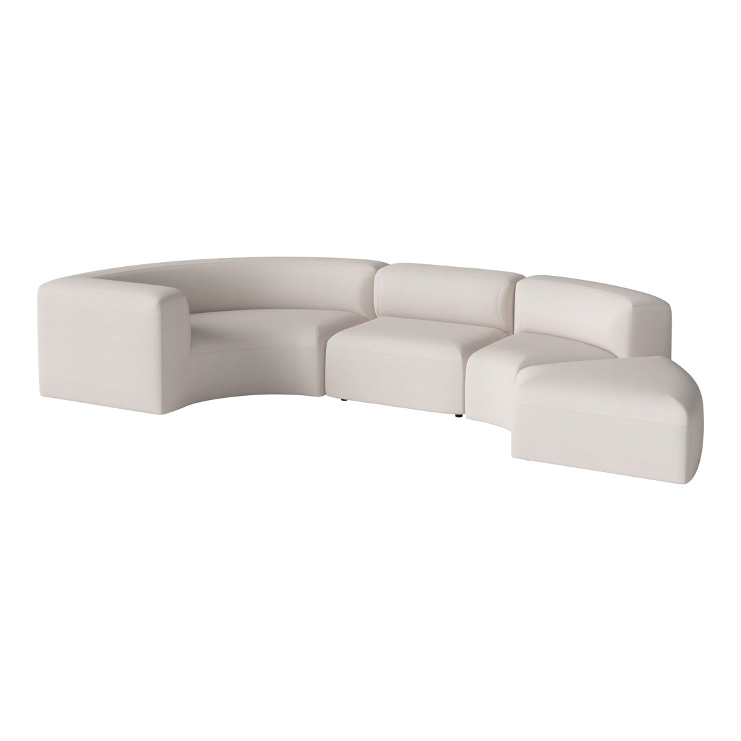 Angle Curved Semi-Circular Sofa w/ Open End