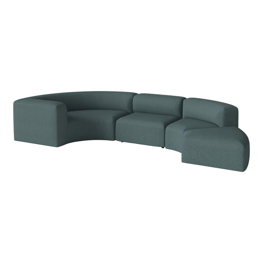 Angle Curved Semi-Circular Sofa w/ Open End