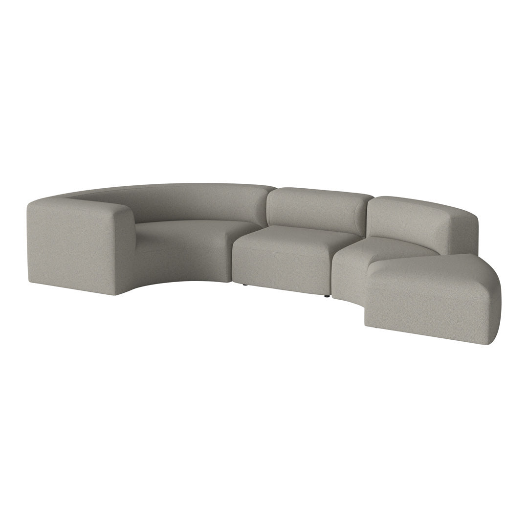 Angle Curved Semi-Circular Sofa w/ Open End