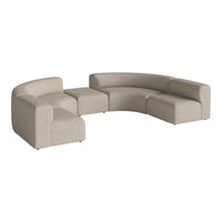 Angle Curved Semi-Circular Sofa w/ Center Pouf