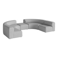 Angle Curved Semi-Circular Sofa w/ Center Pouf
