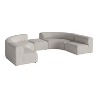 Angle Curved Semi-Circular Sofa w/ Center Pouf