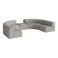 Angle Curved Semi-Circular Sofa w/ Center Pouf