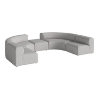 Angle Curved Semi-Circular Sofa w/ Center Pouf