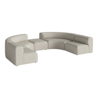 Angle Curved Semi-Circular Sofa w/ Center Pouf