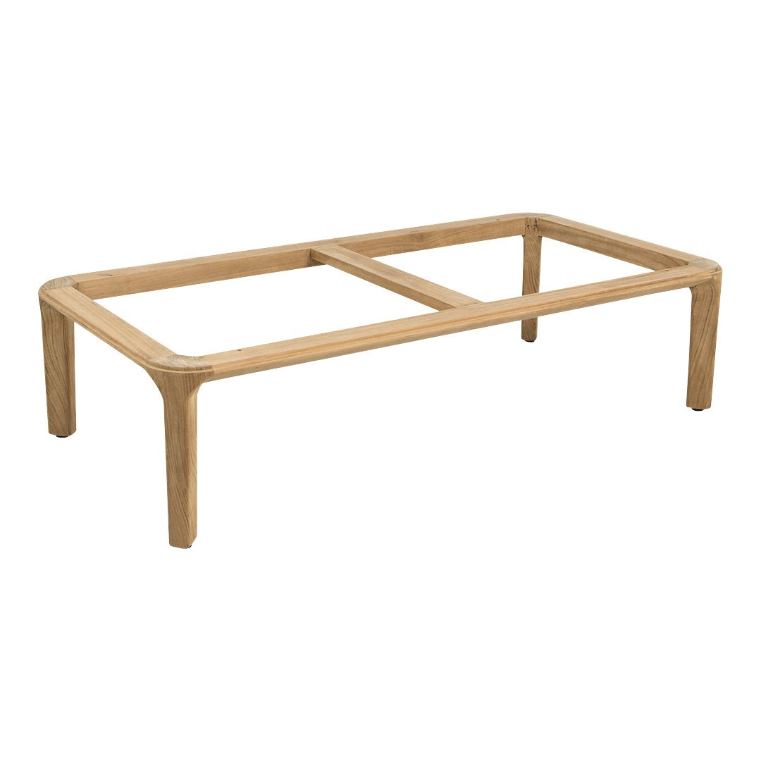 Light natural wood coffee table frame with a simple, minimalist design, showcasing clean lines and no embellishments.