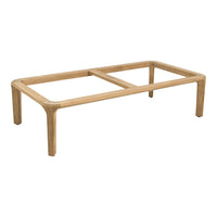 Light natural wood coffee table frame with a simple, minimalist design, showcasing clean lines and no embellishments.