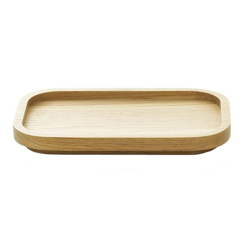 Natural wood finish with subtle grain patterns in an elegant oval-shaped tray. Ideal for home decor and organization.