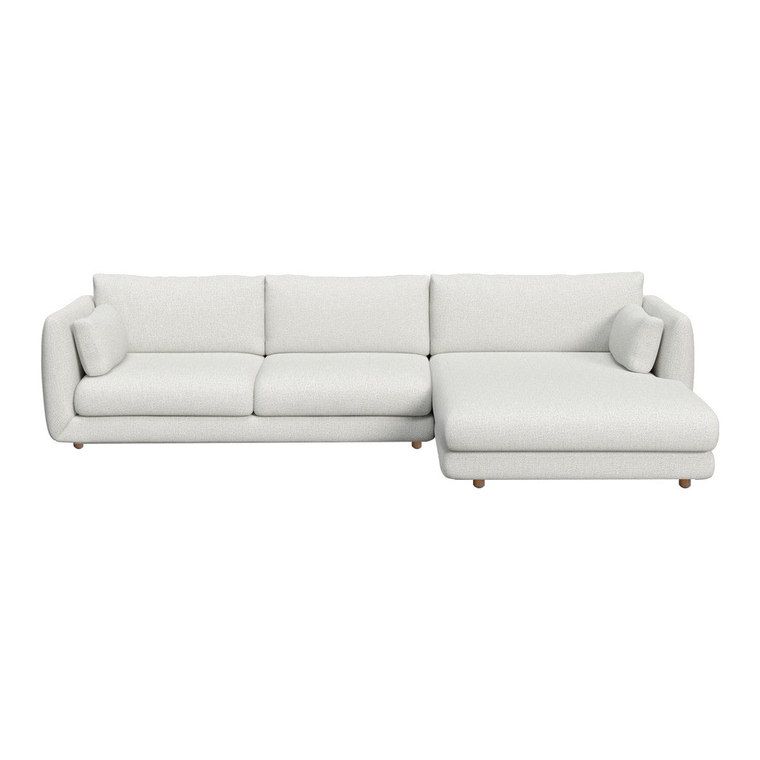 Bloom 2-Seater Sofa w/ Chaise Lounge - Wooden Legs