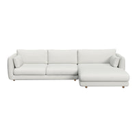 Bloom 2-Seater Sofa w/ Chaise Lounge - Wooden Legs