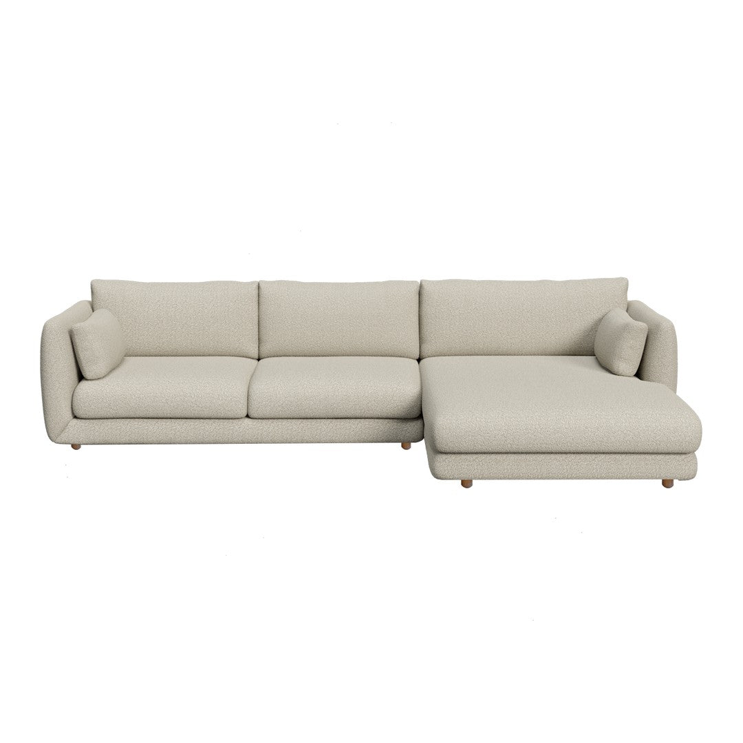 Bloom 2-Seater Sofa w/ Chaise Lounge - Wooden Legs