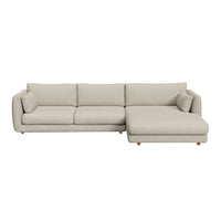 Bloom 2-Seater Sofa w/ Chaise Lounge - Wooden Legs