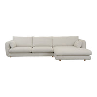 Bloom 2-Seater Sofa w/ Chaise Lounge - Wooden Legs