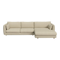 Bloom 2-Seater Sofa w/ Chaise Lounge - Wooden Legs