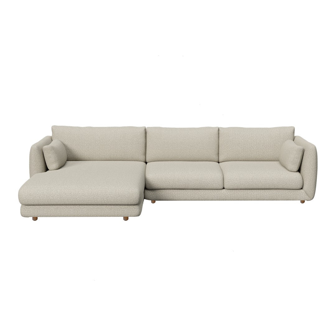 Bloom 2-Seater Sofa w/ Chaise Lounge - Wooden Legs