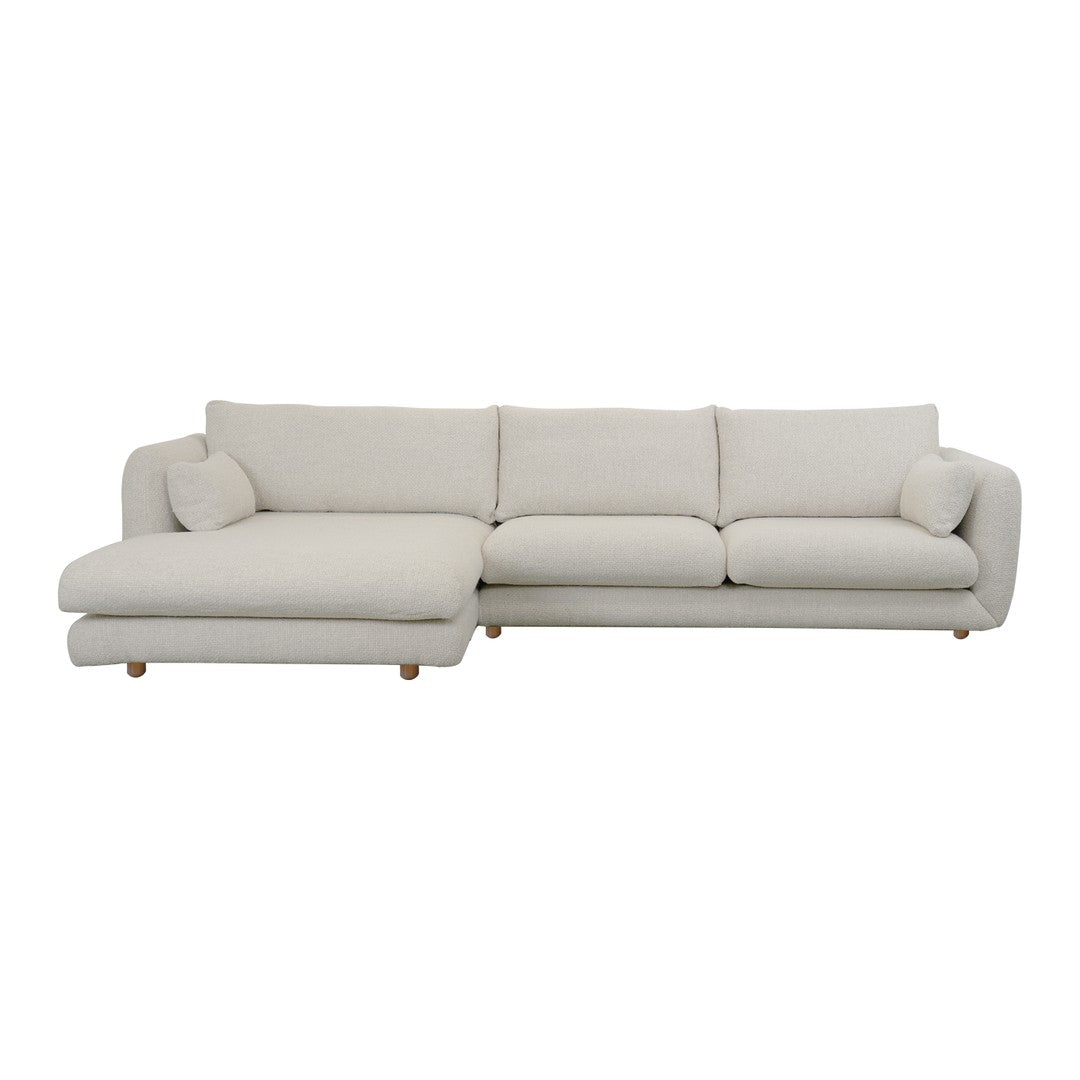 Bloom 2-Seater Sofa w/ Chaise Lounge - Wooden Legs