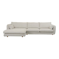Bloom 2-Seater Sofa w/ Chaise Lounge - Wooden Legs