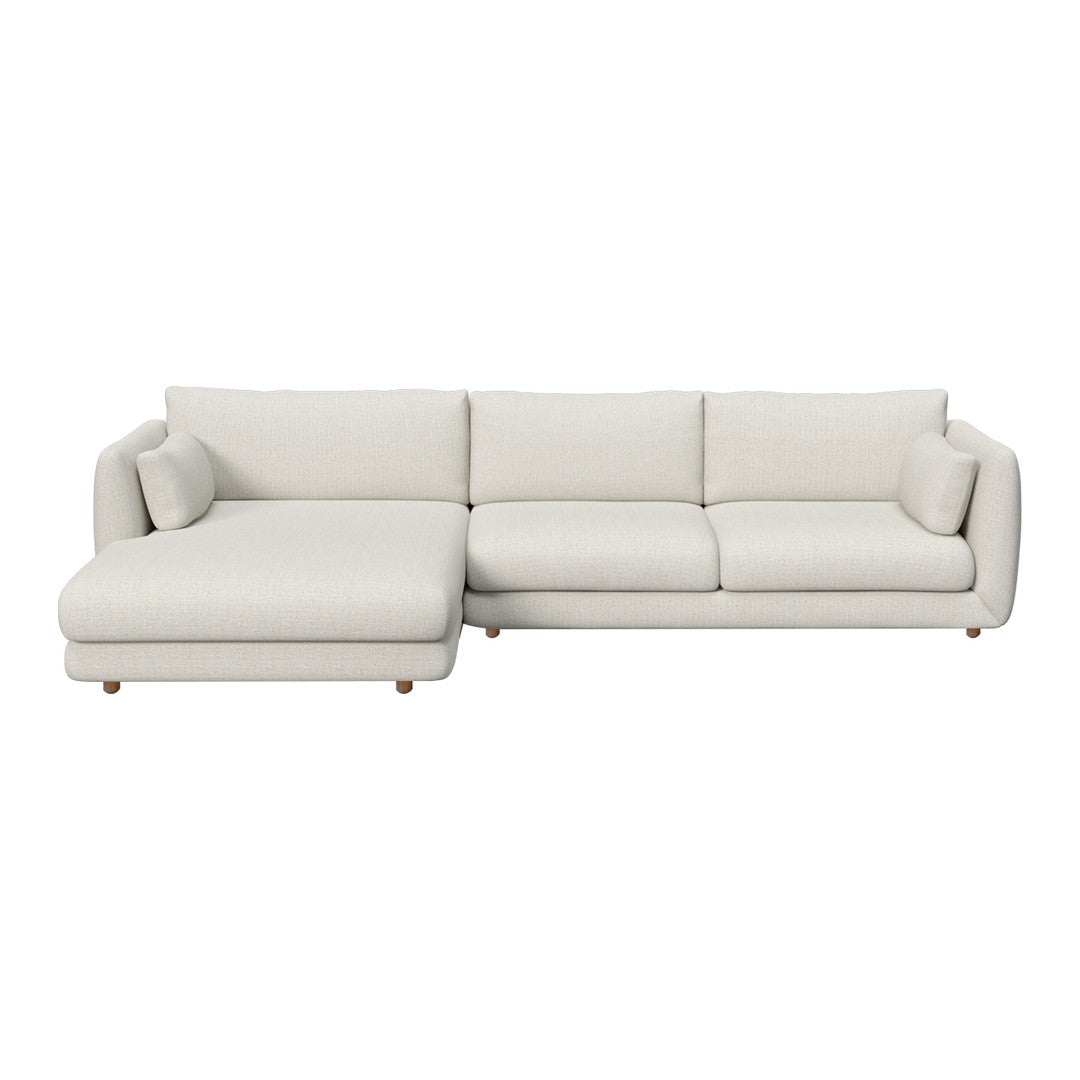 Bloom 2-Seater Sofa w/ Chaise Lounge - Wooden Legs