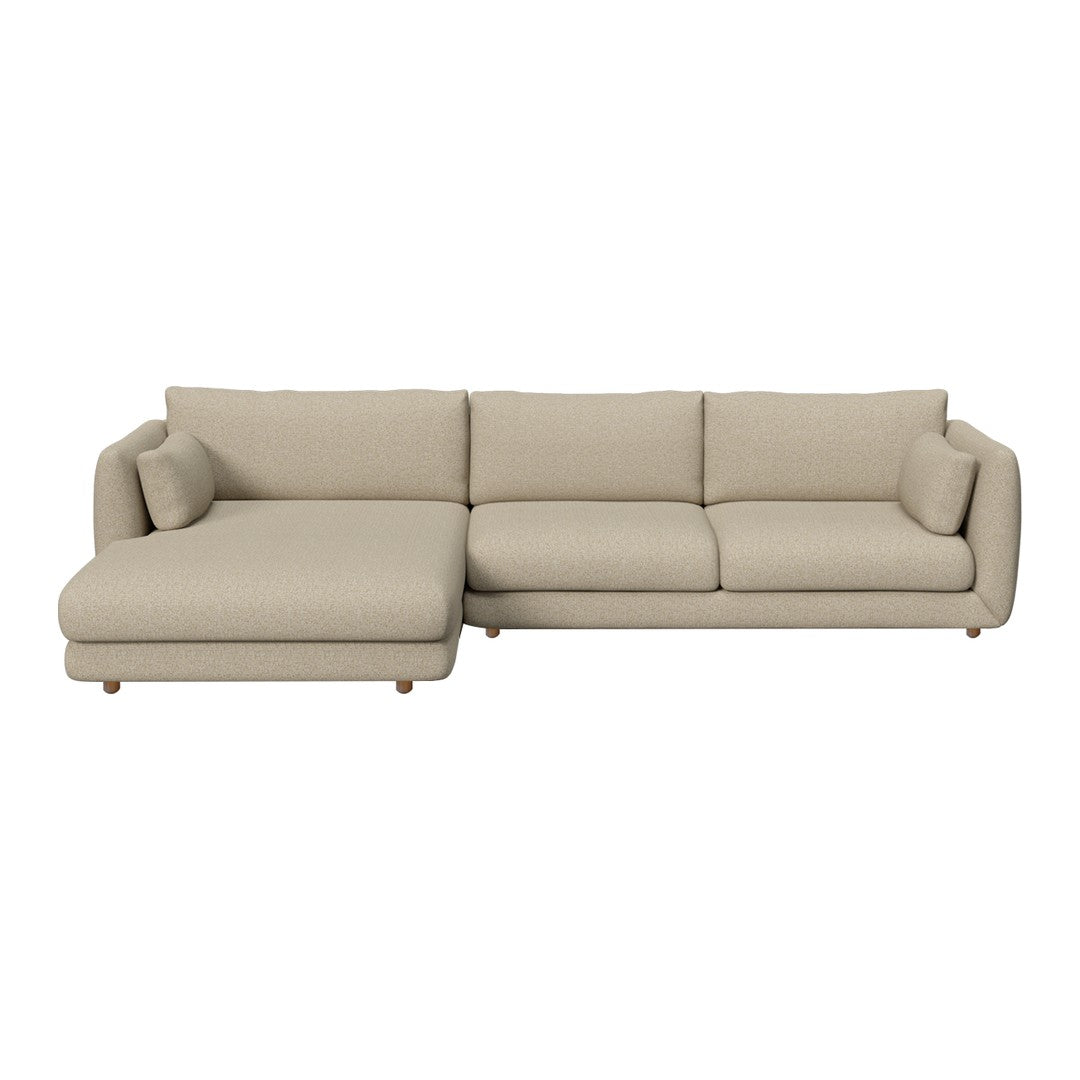Bloom 2-Seater Sofa w/ Chaise Lounge - Wooden Legs