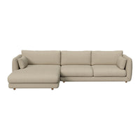 Bloom 2-Seater Sofa w/ Chaise Lounge - Wooden Legs