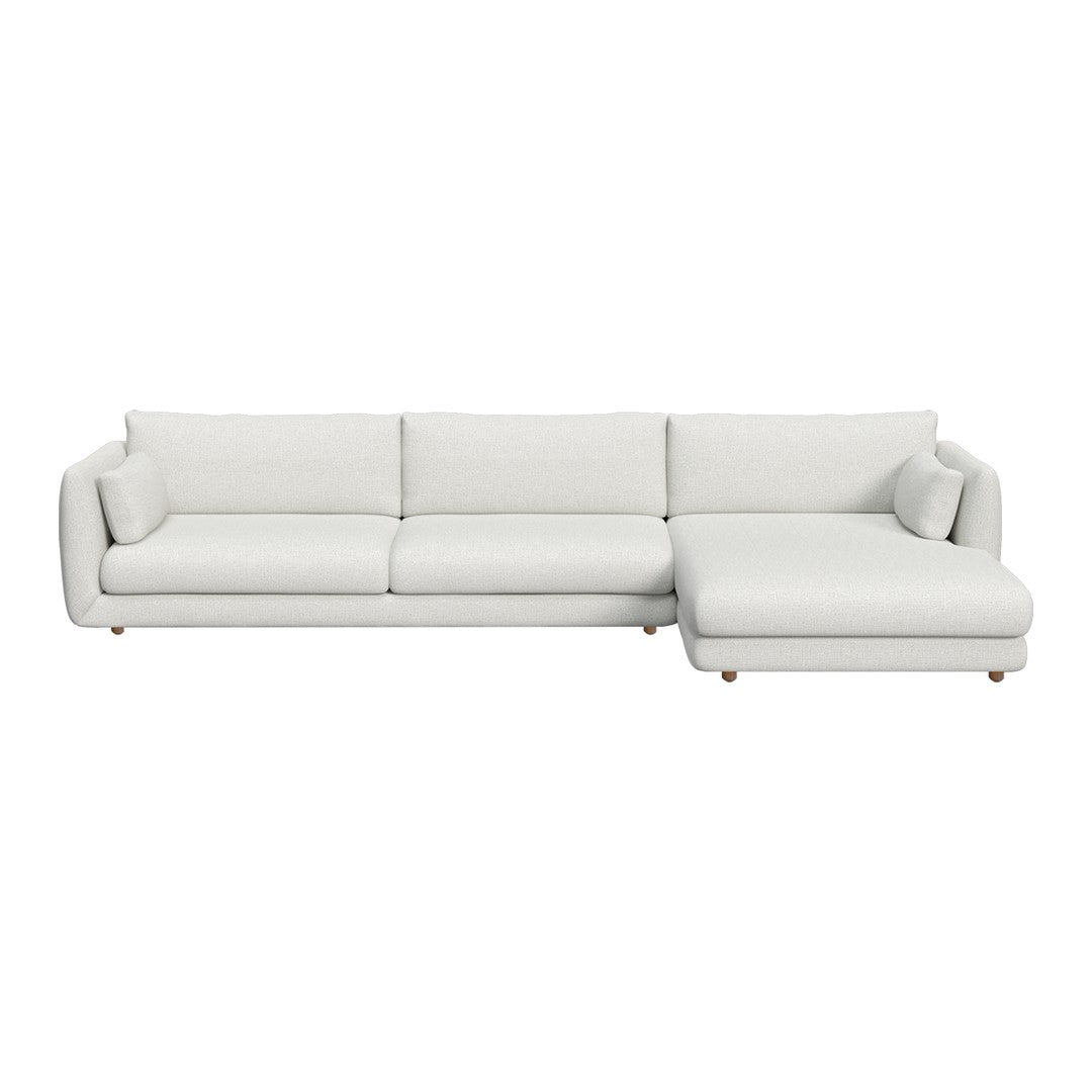 Bloom 3-Seater Sofa w/ Chaise Lounge - Wooden Legs