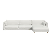 Bloom 3-Seater Sofa w/ Chaise Lounge - Wooden Legs