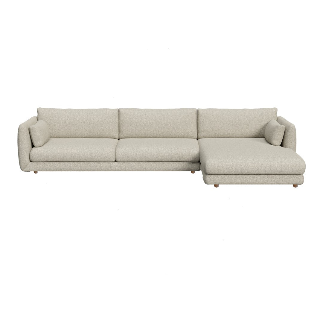 Bloom 3-Seater Sofa w/ Chaise Lounge - Wooden Legs