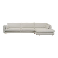 Bloom 3-Seater Sofa w/ Chaise Lounge - Wooden Legs