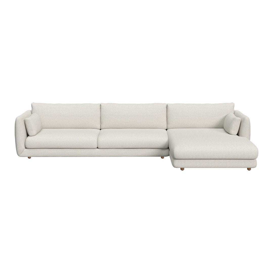 Bloom 3-Seater Sofa w/ Chaise Lounge - Wooden Legs