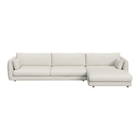 Bloom 3-Seater Sofa w/ Chaise Lounge - Wooden Legs