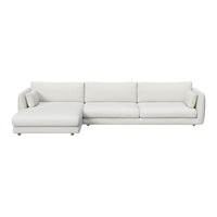 Bloom 3-Seater Sofa w/ Chaise Lounge - Wooden Legs