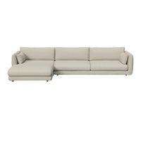 Bloom 3-Seater Sofa w/ Chaise Lounge - Wooden Legs