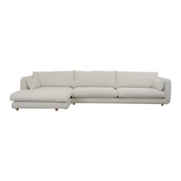 Bloom 3-Seater Sofa w/ Chaise Lounge - Wooden Legs