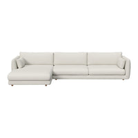 Bloom 3-Seater Sofa w/ Chaise Lounge - Wooden Legs