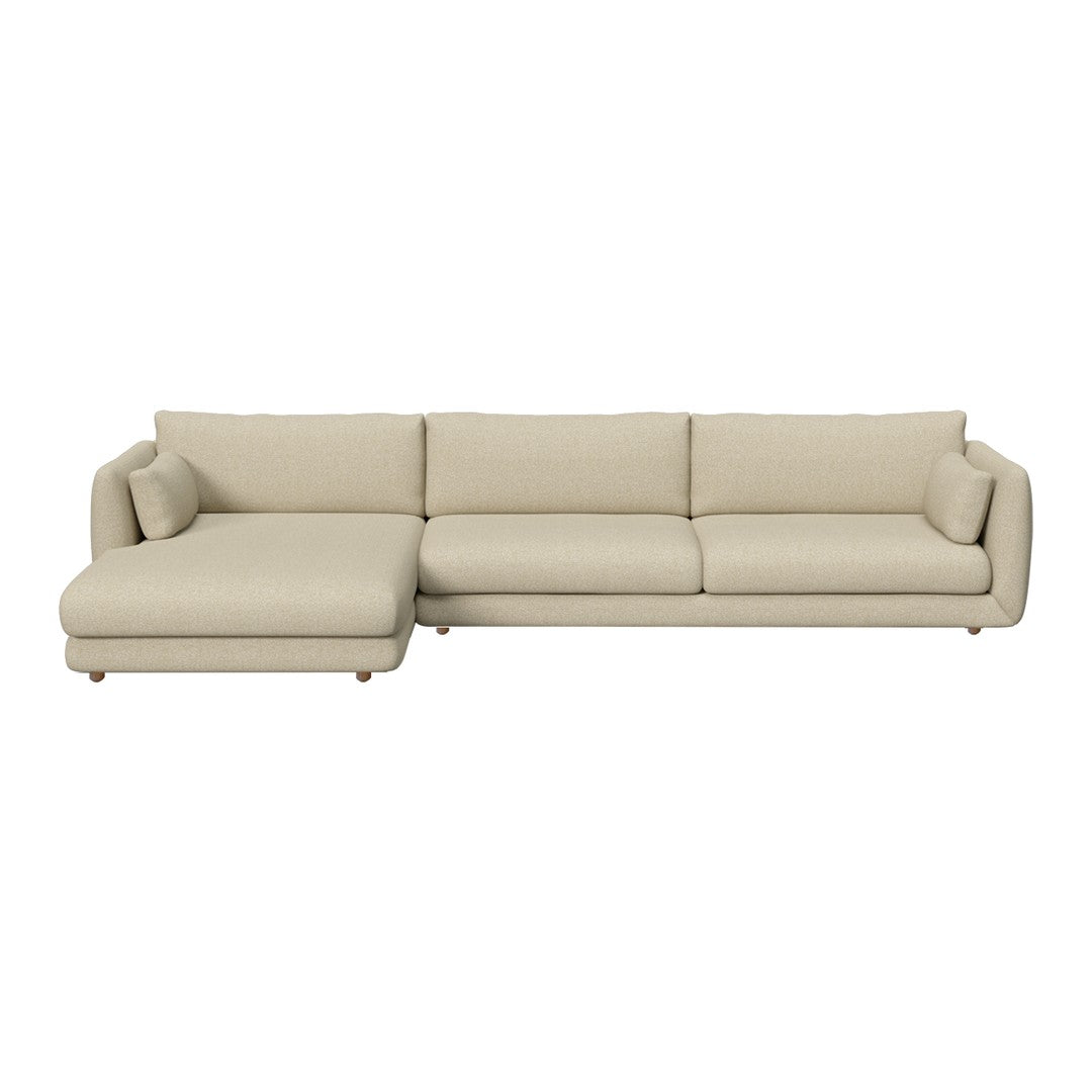 Bloom 3-Seater Sofa w/ Chaise Lounge - Wooden Legs