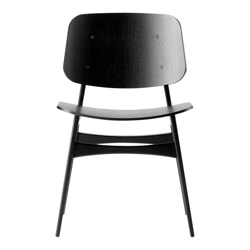 "Minimalist black chair with a smooth finish and sleek design, perfect for modern interiors."