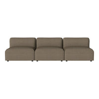Brown modular sofa with a smooth, solid pattern and modern design. Perfect for contemporary living spaces.