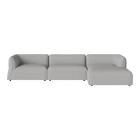 Light gray sectional sofa with smooth, minimalist design and no visible patterns. Perfect for modern interiors.