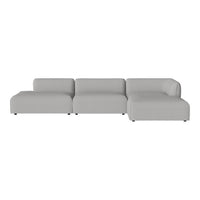 Light gray modular sofa with a smooth, contemporary design and minimalistic style, perfect for modern living spaces.