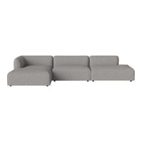 Modern sectional sofa in light gray fabric with textured pattern and clean lines, ideal for contemporary spaces.