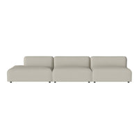 Light beige modular sofa with a sleek design and smooth texture, perfect for modern interiors.