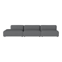 Modern gray sectional sofa with clean lines and a minimalist design, perfect for contemporary interiors.