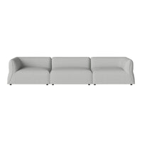 Light grey three-section sofa with smooth, minimalist design and subtle curves. Perfect for modern interiors.